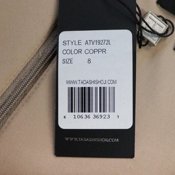 NWT Tadashi Shoji Mah Off-Shoulder Spiral Flounce Gown 8 Maxi Dress ATV19272L - Picture 9 of 11